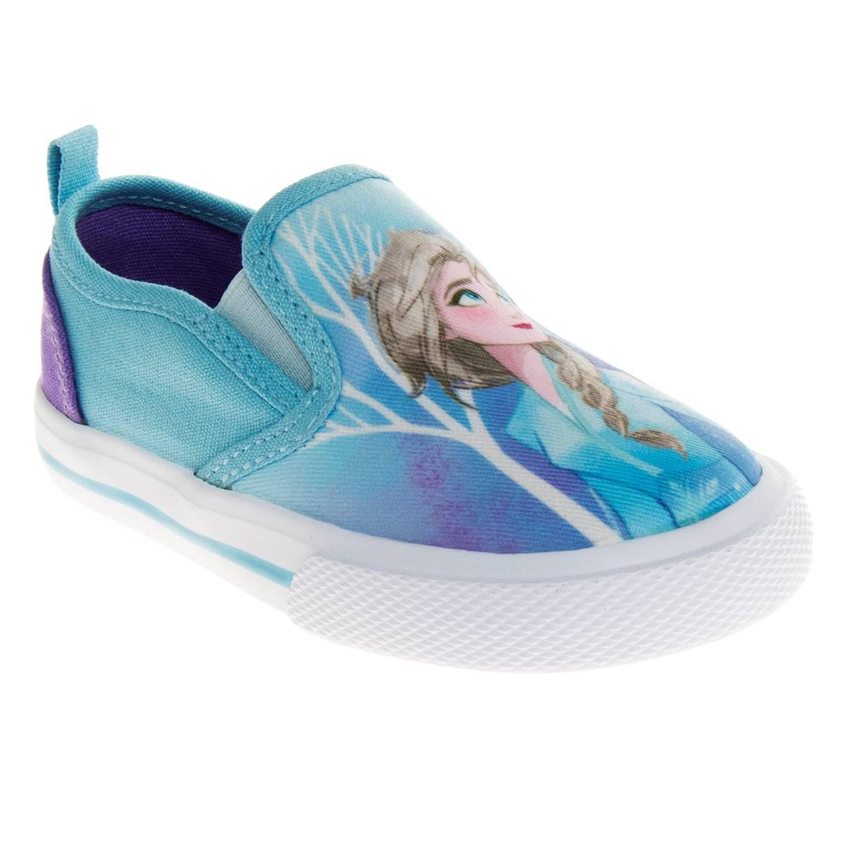 Little Girls Disney Frozen Elsa and Anna Slip-On Fashion Sneakers