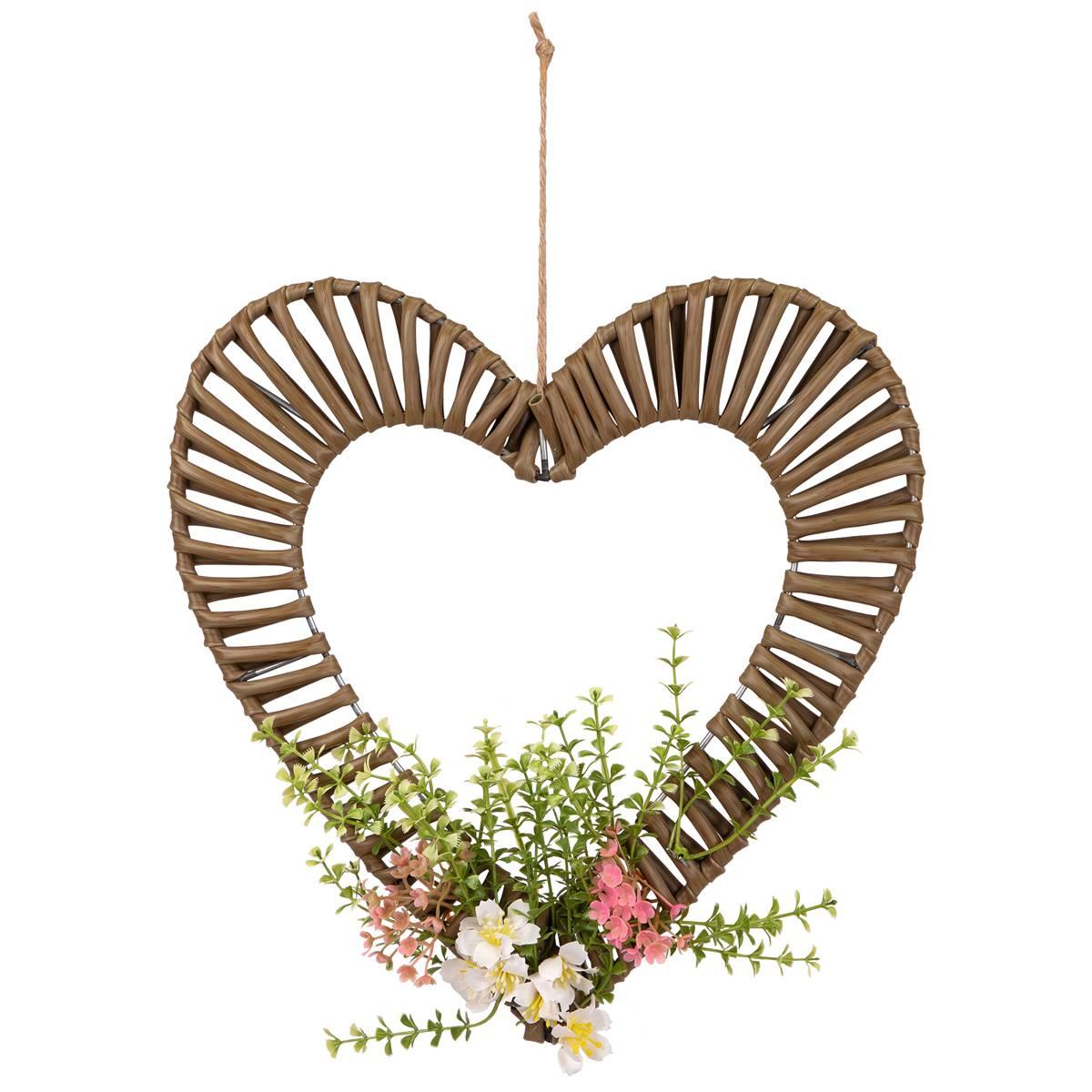 Northlight Seasonal Wrapped Floral Heart Hanging Decor