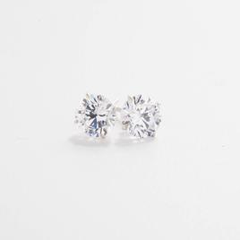 Gemstones Classics(tm) Created White Topaz 14kt. Gold Stud Earrings