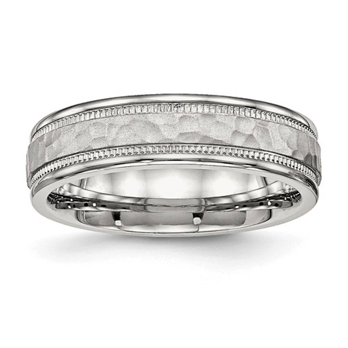 Mens Gentlemen's Classics(tm) 6mm Hammer & Groove Detailed Band