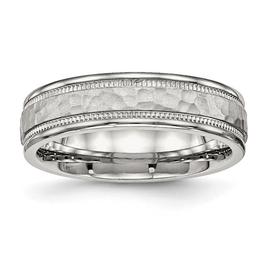 Mens Gentlemen's Classics(tm) 6mm Hammer & Groove Detailed Band