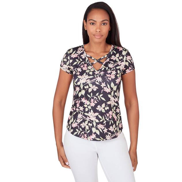 Womens Emaline Key Items Short Sleeve Leafy Blouse