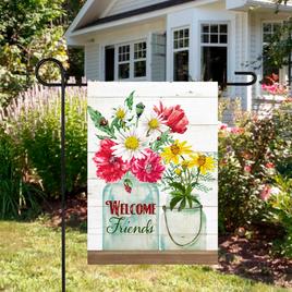 Northlight Seasonal Welcome Friends Spring Bouquet Garden Flag