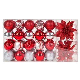 National Tree 40pc. Red Shatterproof Bauble Ornaments