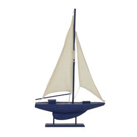 9th & Pike® Dark Blue Wood Coastal Sail Sculpture