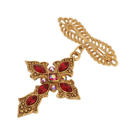 Symbols of Faith Gold Tone Crystal Cross Pin