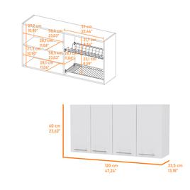 FM FURNITURE Sitka Wall Cabinet w/ Dish Rack
