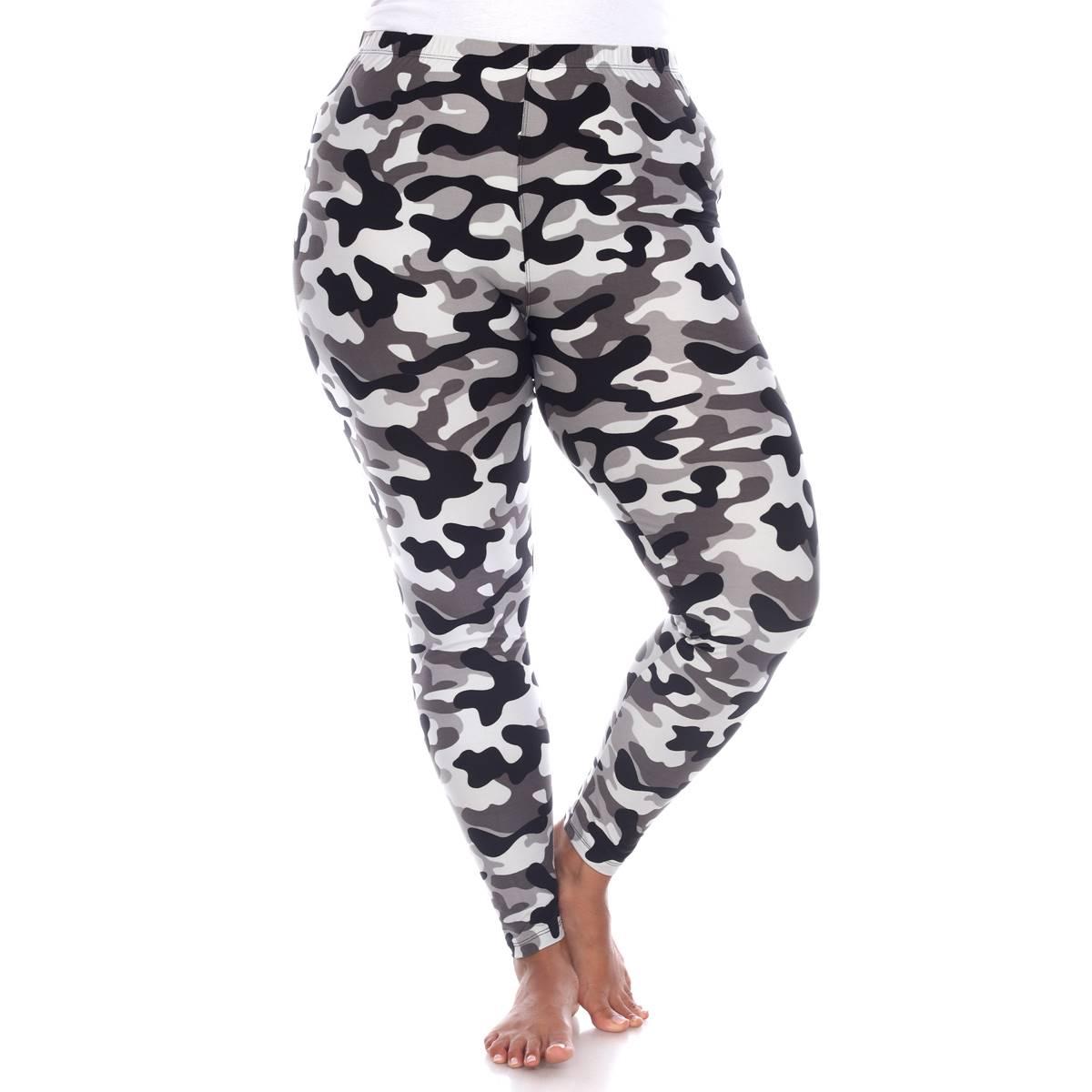 Plus Size White Mark High-Rise Camo Print Leggings