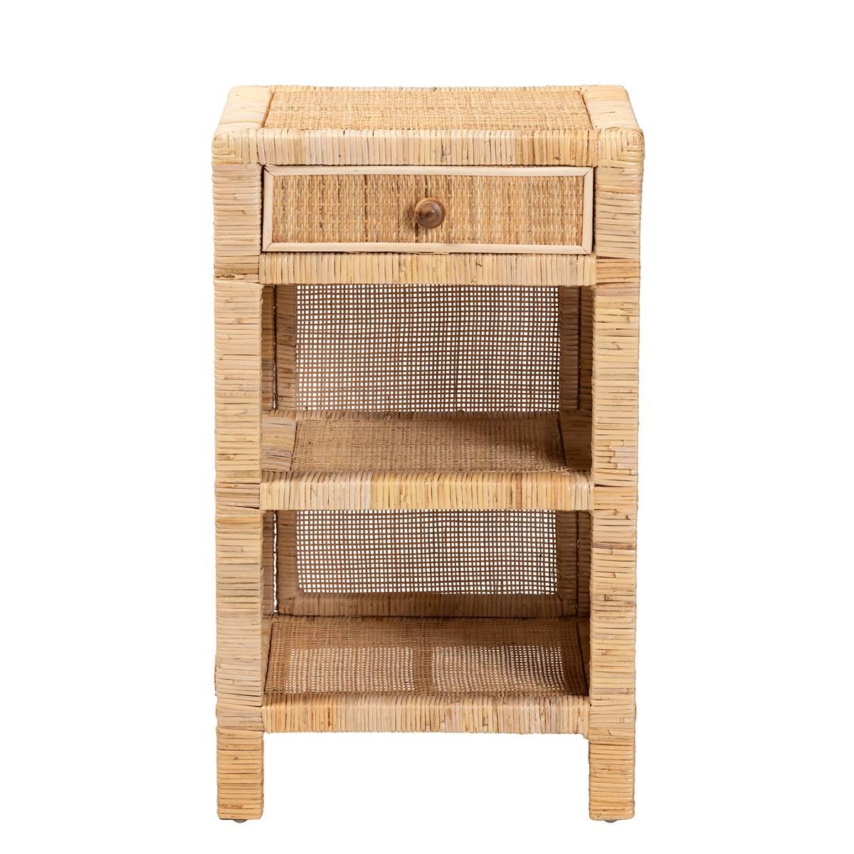 Baxton Studio Bella Brown Mahogany Wood 1-Drawer Nightstand