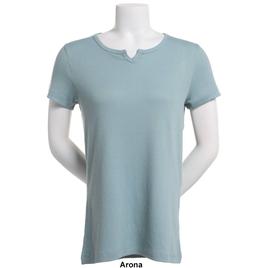 Womens Architect® Short Sleeve 2x2 Rib Split Neck Tee