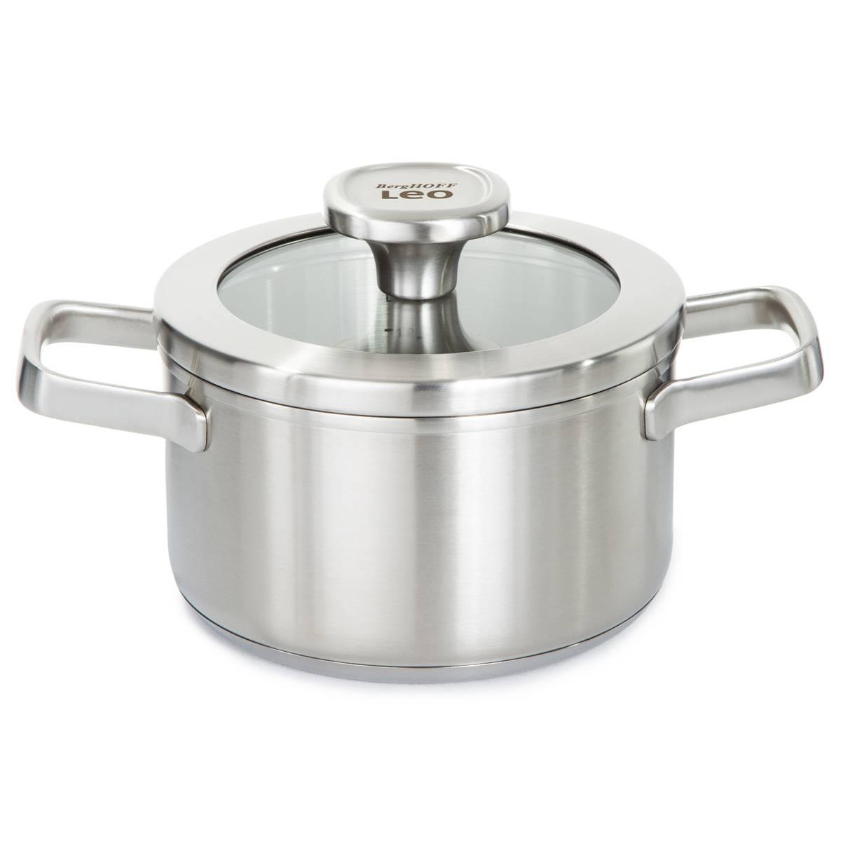 BergHOFF Graphite Stainless Steel 6.25in. Stockpot w/ Glass Lid