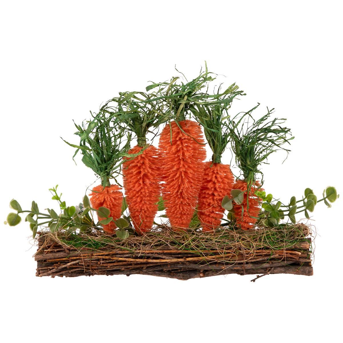 Northlight Seasonal Standing Carrots on Log Easter Decor
