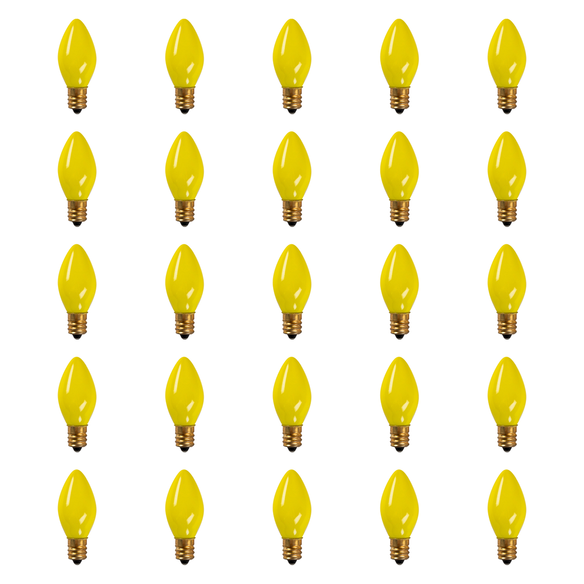Northlight 25ct. C7 Opaque Yellow Christmas Replacement Bulbs