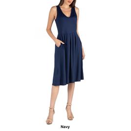 Womens 24/7 Comfort Apparel Fit & Flare Sleeveless Dress