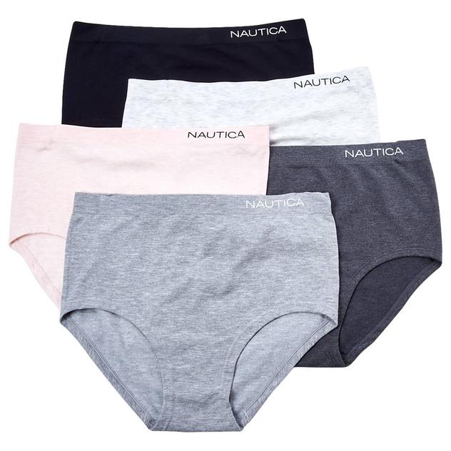 Womens Nautica 5pk. Seamless Brief Panties w/Logo NT3714-5PKR