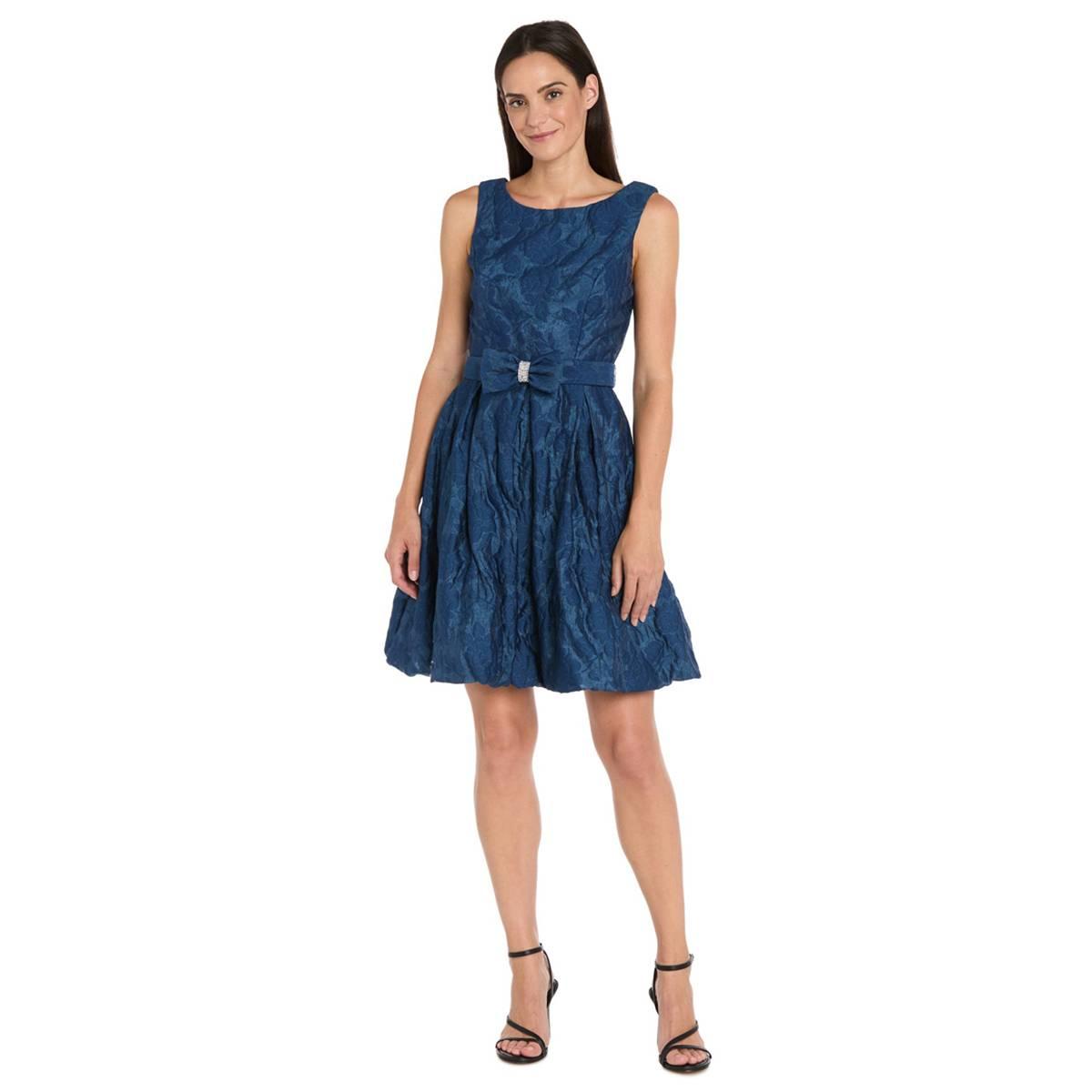 Womens R&M Richards Sleeveless Floral Bubble A-Line Dress
