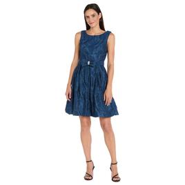 Womens R&M Richards Sleeveless Floral Bubble A-Line Dress