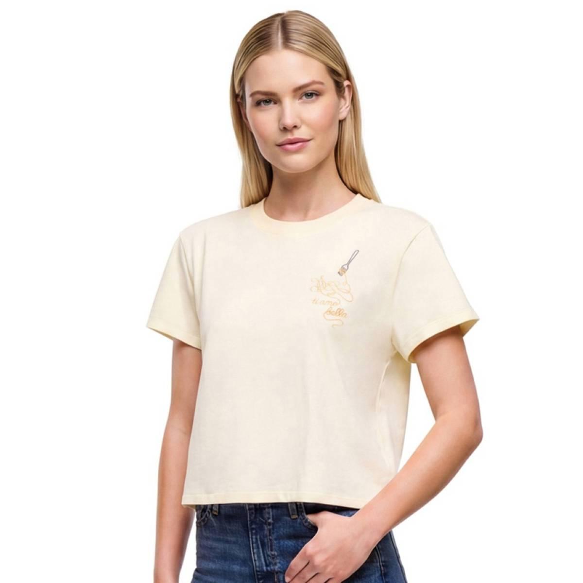Womens Wildfox Short Sleeve Ti Amo Bella Jamie Graphic Tee