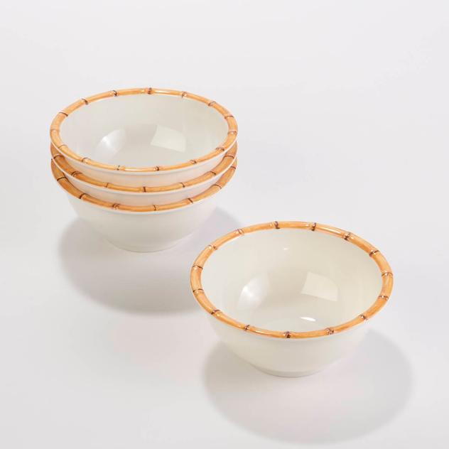 Tommy Bahama 6in. Bamboo Border Salad Bowls - Set of 4
