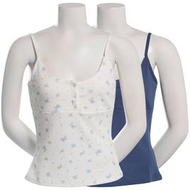 Juniors Pink Rose 2pk. Thermal Henley Tank Top - Indigo