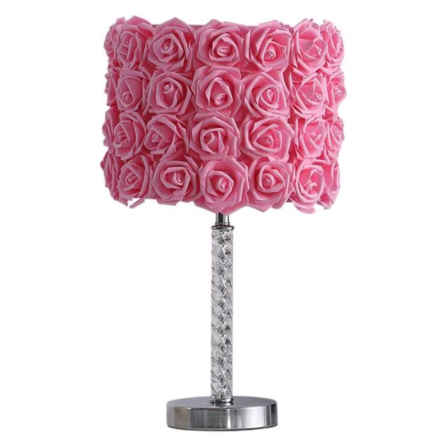 HomeRoots 18in. Pink Roses Acrylic Table Lamp