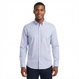 Mens Christian Aujard Regular Fit Plaid Dress Shirt - Blue/Purple