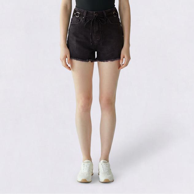 Juniors YMI® High Rise Festival Belted Shorts