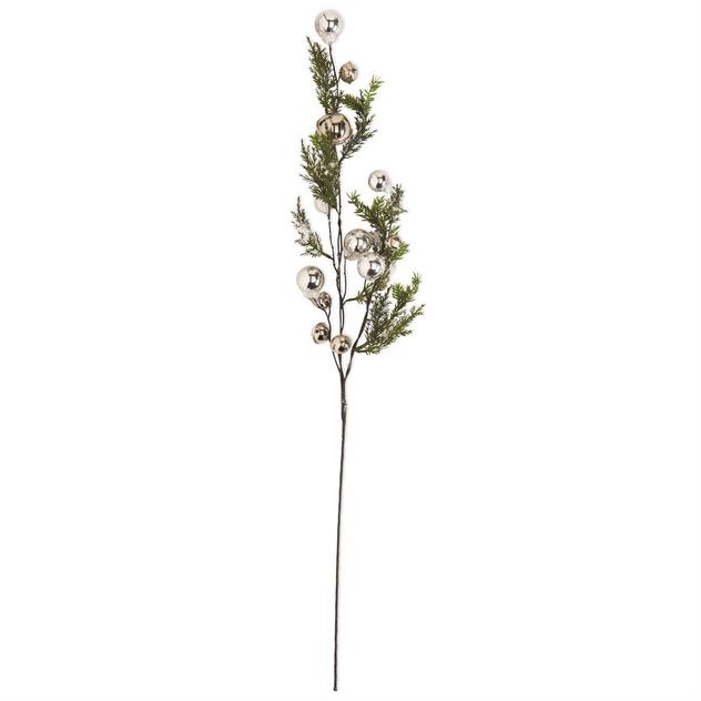 K&K Interiors Snowy Pine Branch w/ Silver Bells
