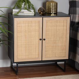 Baxton Studio Declan Espresso Wood 2-Door Storage Cabinet