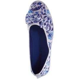 Womens Ashley Blue Floral Blue Canvas Flats