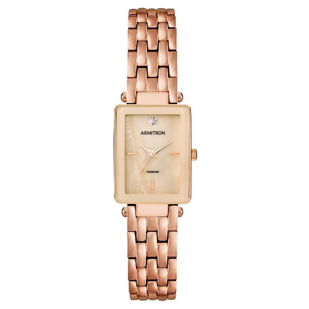 Womens Armitron Rose Gold-Tone Diamond Accent Watch - 75-5769BMRG