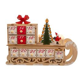 Kurt S. Adler 8.30in. LED Santa Sleigh w/Advent Calendar