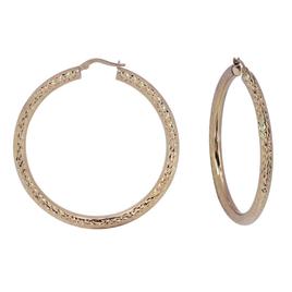 Candela 14kt. Gold Full Diamond Cut Hoop Earrings