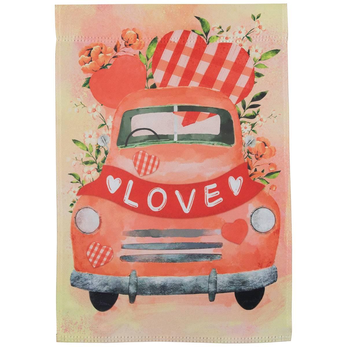 Northlight Seasonal Vintage Car & Love Banner Outdoor Garden Flag