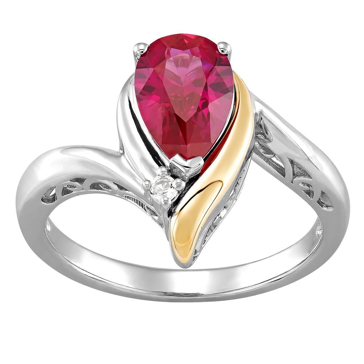 Gemstone Classics(tm) Created Ruby 10kt. Sterling Silver Ring