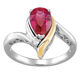 Gemstone Classics(tm) Created Ruby 10kt. Sterling Silver Ring
