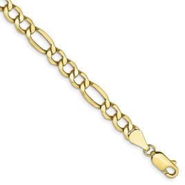 Mens Gold Classics™ 10kt. 5.35mm 20in. Semi-Solid Figaro Chain