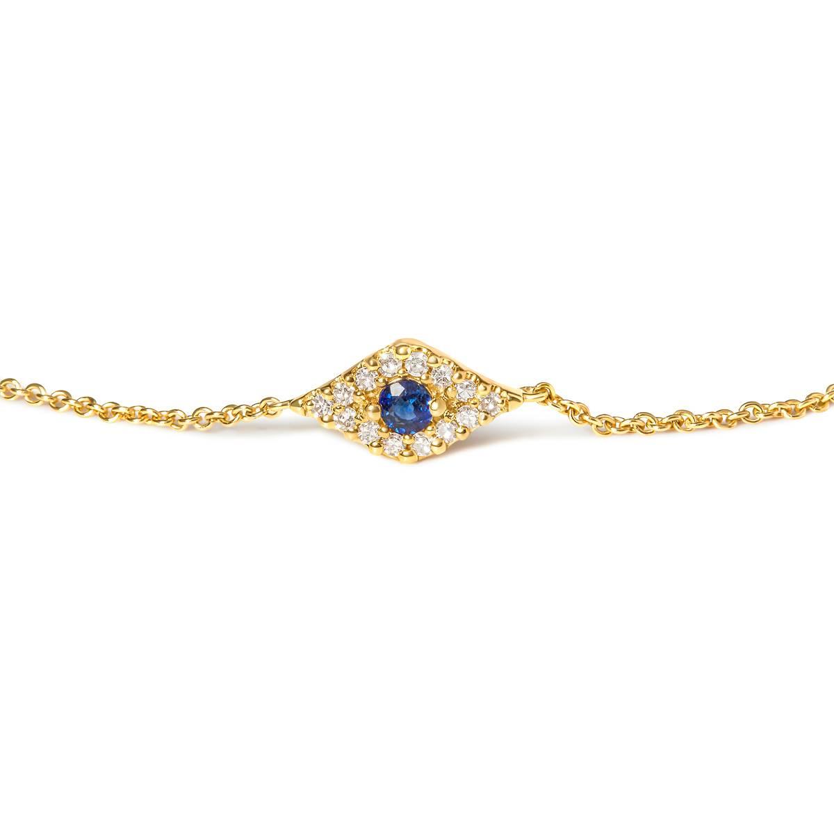 Haus of Brilliance 10kt. Yellow Gold Blue Sapphire Link Bracelet