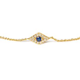 Haus of Brilliance 10kt. Yellow Gold Blue Sapphire Link Bracelet