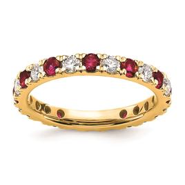 Pure Fire 14kt. Yellow Gold Lab Created Ruby Eternity Band