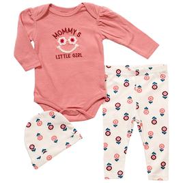 Baby Girl (NB-9M) bon bebe(R) 3pc. Mommy Flower Bodysuit Set