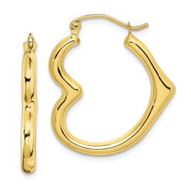 Gold Classics(tm) 10kt. Hollow Heart Shape Hoop Earrings