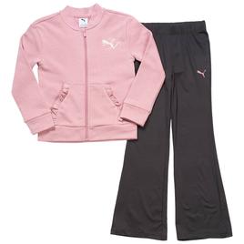 Girls (7-16) Puma(R) Ruffle Pocket Jacket with Flare Leggings Set