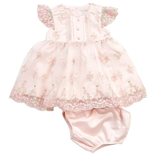 Baby Girl (12-24M) Rare Editions Floral Embordered Dress