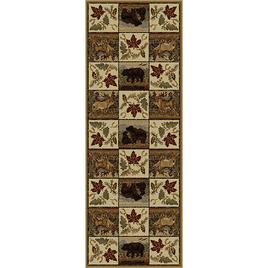 Tayse Nature Portrait Wildlife Lodge Runner - Beige