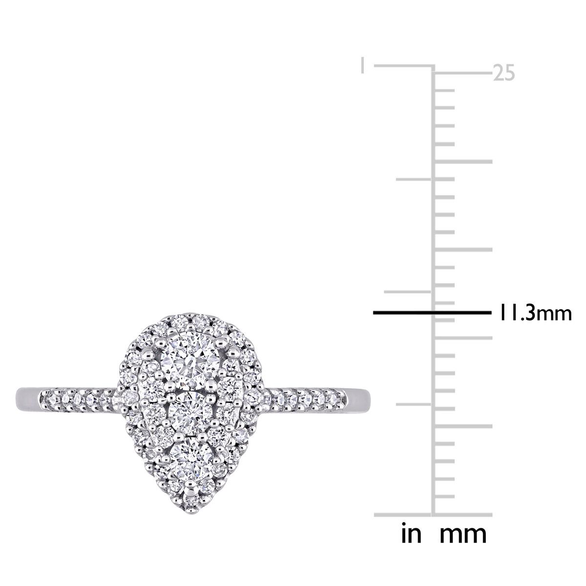 Diamond Classics™ 10kt. White Gold 1/2ctw. Diamond Pear Ring