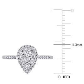 Diamond Classics™ 10kt. White Gold 1/2ctw. Diamond Pear Ring
