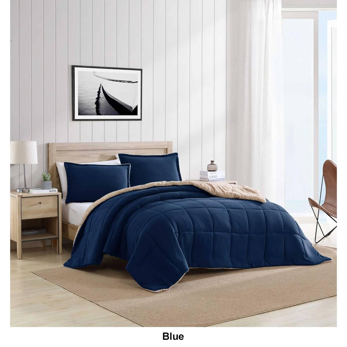 Nautica Beckett Suede-Textured Reversible Comforter-Sham Set