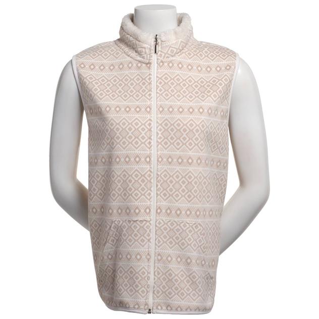 Womens Hasting & Smith Sherpa Fleece Lined Tonal Aztec Polar Vest