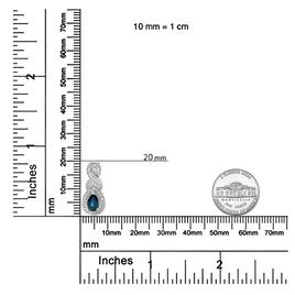 Haus of Brilliance Sterling Silver Blue Sapphire Pendant